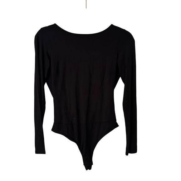 Lulu's Hype Worthy black long sleeve open-back bodysuit size S - Picture 1 of 6